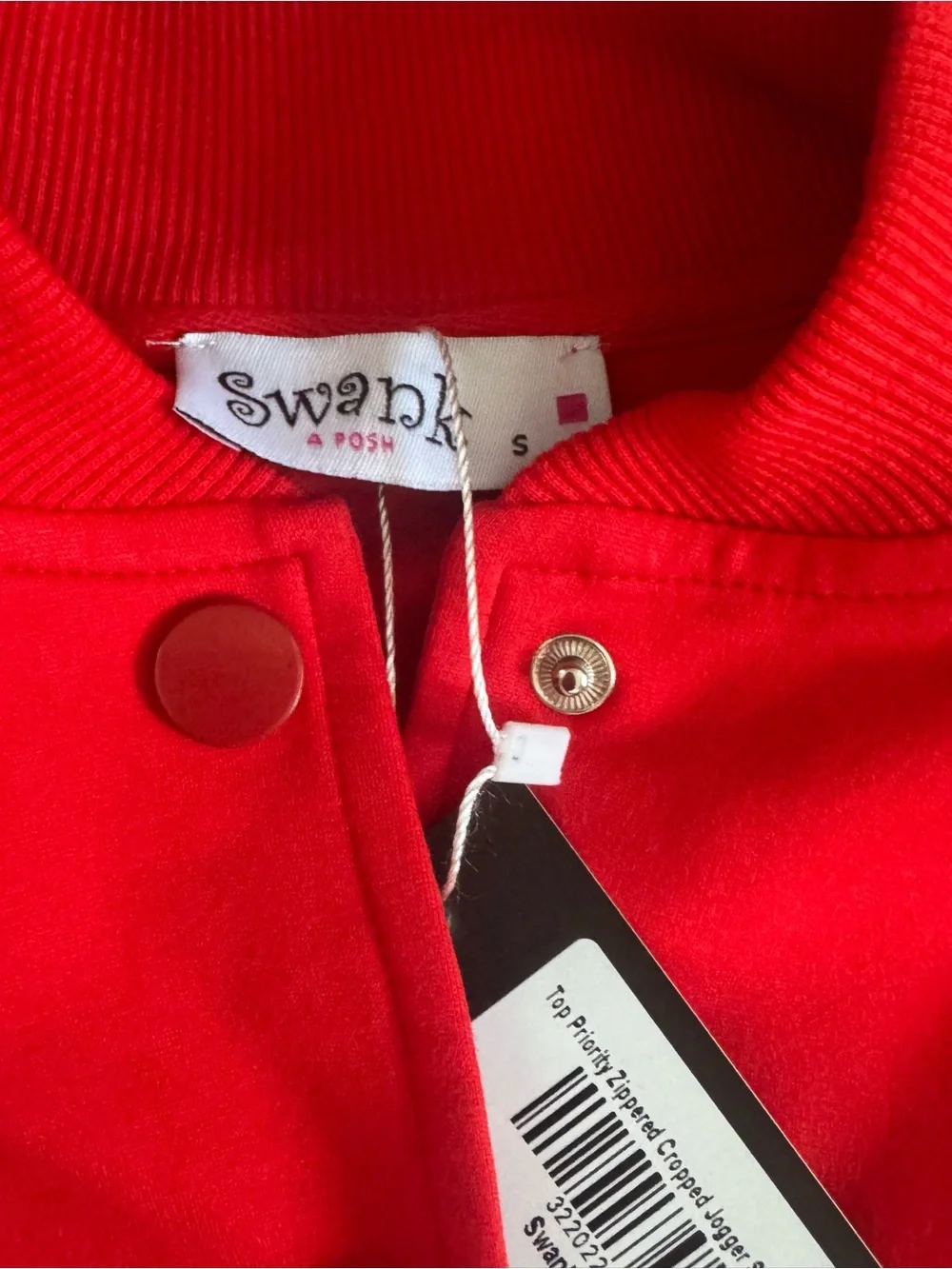 SWANK Red Cropped Jacket & Jogger Sweatpants Set